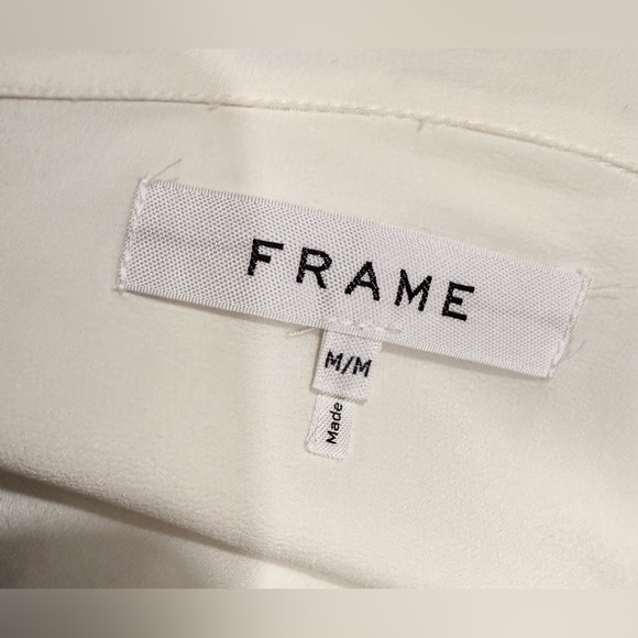 Frame White Silk Blouse - casual styling and slim arms - Picture 5 of 5
